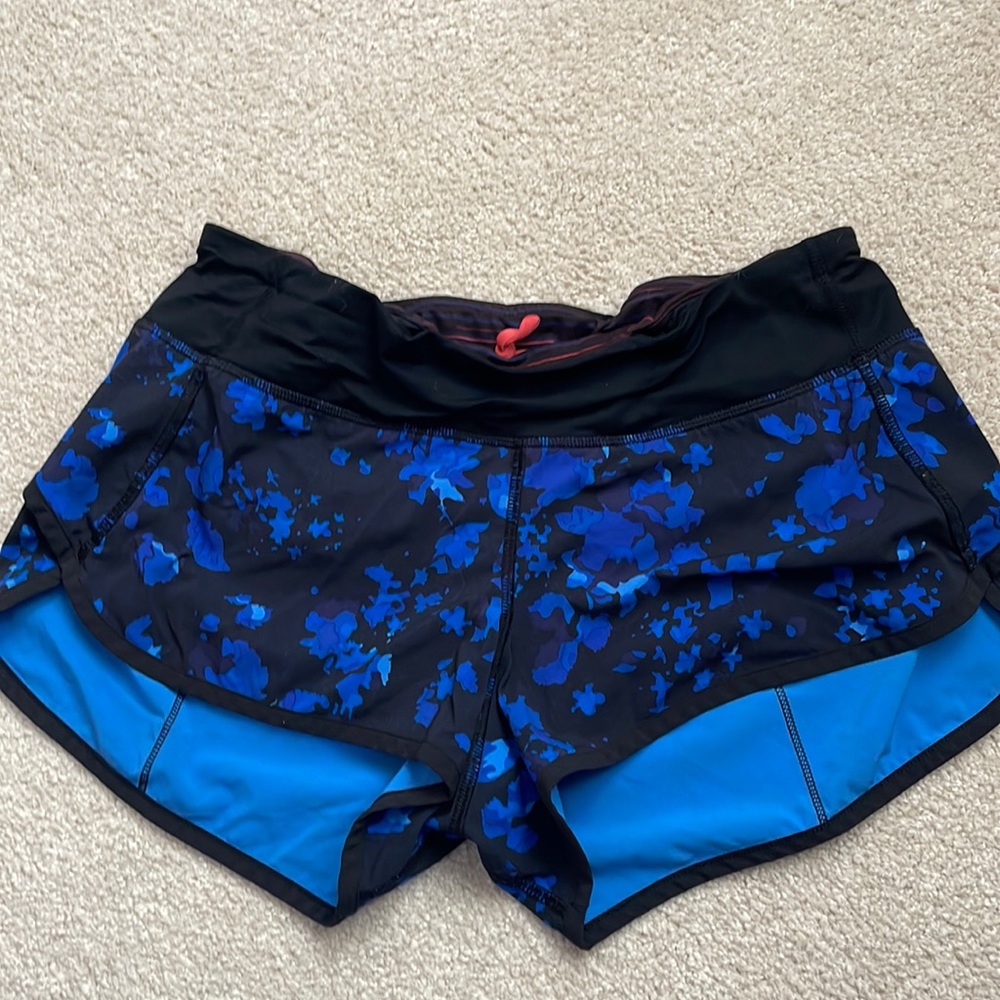 Blue and Black lululemon shorts